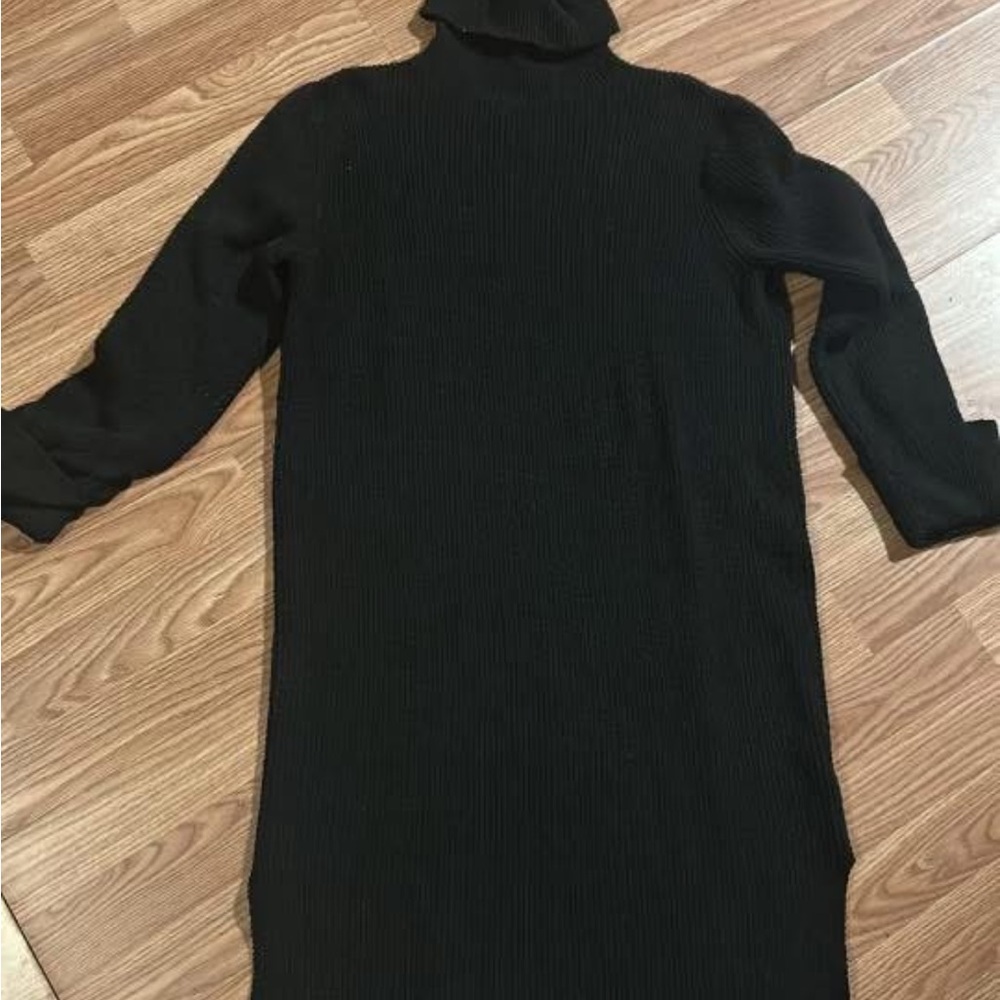 Elegant Black Turtleneck Sweater dress